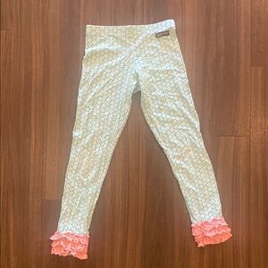 Matilda Jane Green and Pink Ruffle Trim Leggings